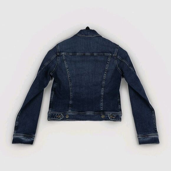 AG Adriano Goldschmied Mirah Denim Jacket Women Small Blue Stretch Jean Trucker - Picture 4 of 8